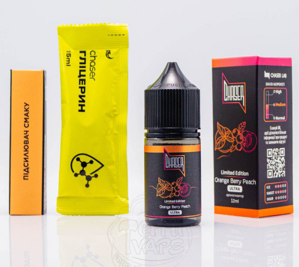 Рідина Chaser Black Ultra Salt Orange Berry Peach 30ml 65mg зі смаком апельсина, ягід та персика (набір компонентів)