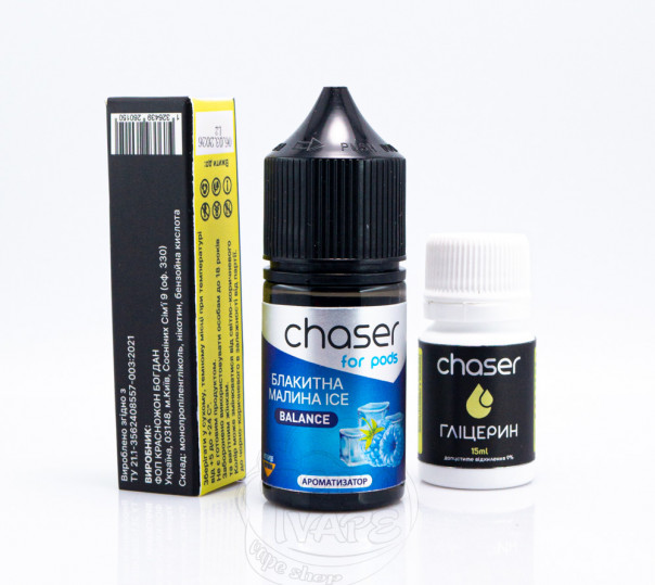 Рідина Chaser For Pods ICE Balance Salt Блакитна малина ICE 30ml 50mg на сольовому нікотині