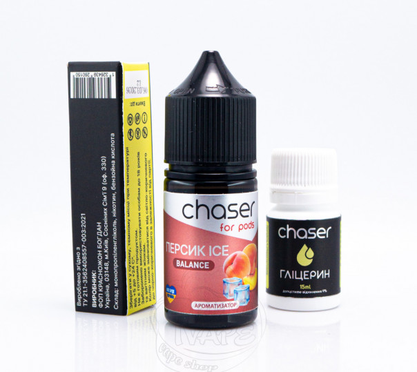 Рідина Chaser For Pods Balance ICE Salt Персик ICE 30ml 50mg (набір компонентів)