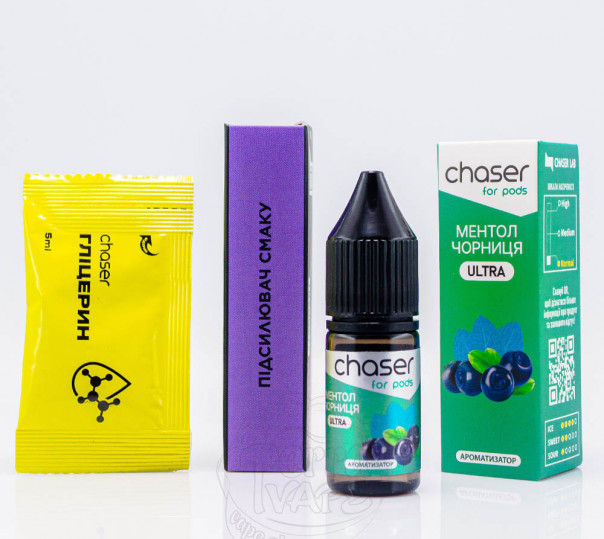 Жидкость Chaser For Pods Ultra Salt Черника Ментол 10ml 50mg (набор компонентов)