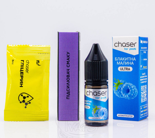Рідина Chaser For Pods Ultra Salt Блакитна Малина 10ml 50mg (набір компонентів)