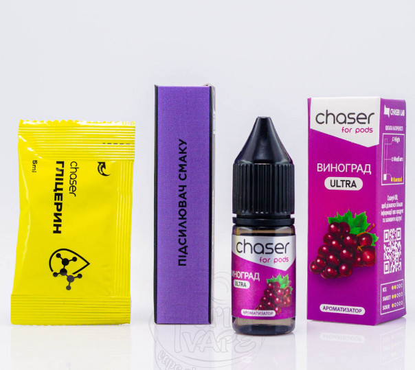 Жидкость Chaser For Pods Ultra Salt Виноград 10ml 50mg (набор компонентов)