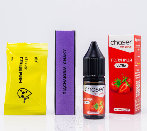 Жидкость Chaser For Pods Ultra Salt Клубника 10ml 50mg (набор компонентов)