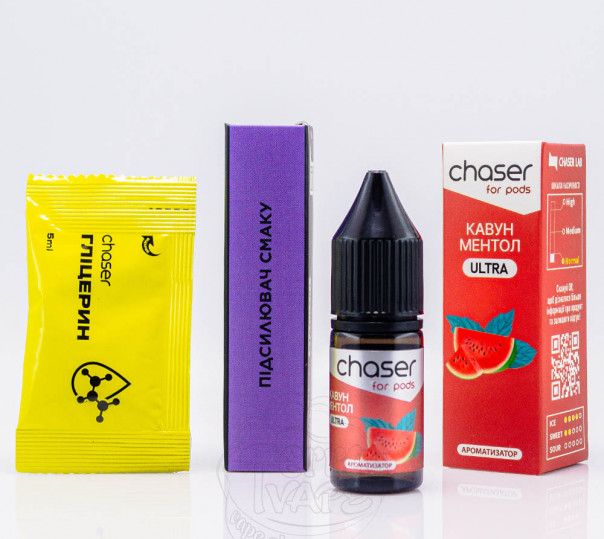Жидкость Chaser For Pods Ultra Salt Арбуз Ментол 10ml 50mg (набор компонентов)