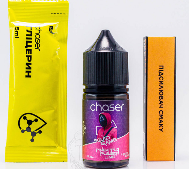 Рідина Chaser Squid Game Salt Pineapple Passion Lime Salt 30ml 50mg зі смаком ананасу, маракуї та лайму (набір компонентів)