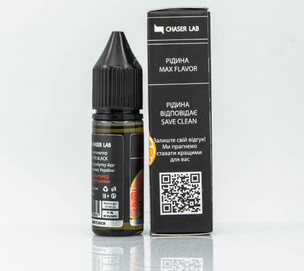 Рідина Chaser Black Salt Flirt 15ml 50mg на сольовому нікотині зі смаком апельсина, полуниці та гуави Рідина Chaser Black Salt Flirt 15ml 50mg на сольовому нікотині зі смаком апельсина, полуниці та гуави