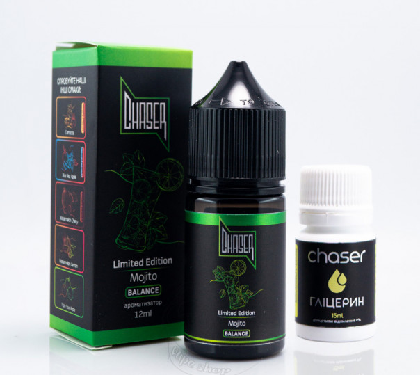 Рідина Chaser Black Ultra Salt Mojito 30ml 65mg зі смаком мохіто (набір компонентів)