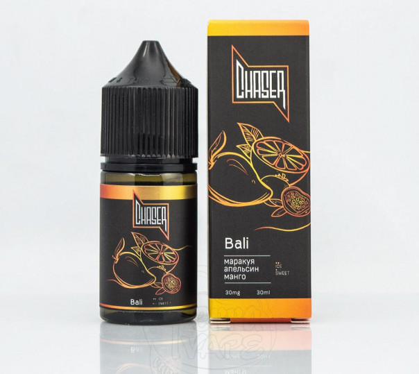 Жидкость Chaser Black Salt New Bali 30ml 30mg на солевом никотине со вкусом апельсина, маракуйи и манго