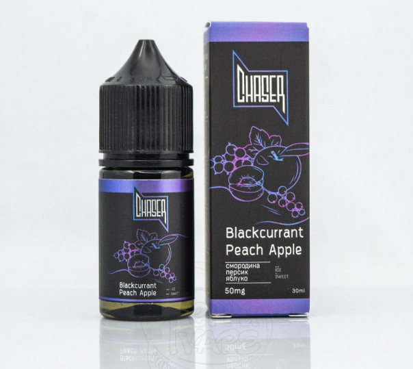 Жидкость Chaser Black Salt New Blackcurrant Peach Apple 30ml 30mg на солевом никотине со вкусом смородины, персика и яблока