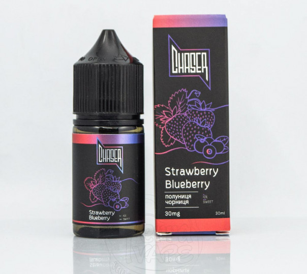 Жидкость Chaser Black Salt New Strawberry Blueberry 30ml 30mg на солевом никотине со вкусом клубники и черники