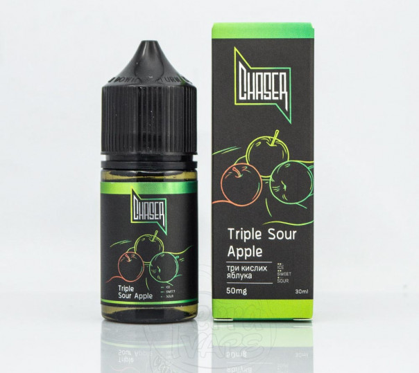 Жидкость Chaser Black Salt New Triple Sour Apple 30ml 30mg на солевом никотине со вкусом кислых яблок