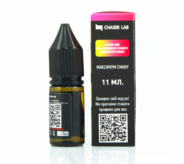 Рідина Chaser Lux Salt Cherry Lemon 11ml 65mg на сольовому нікотині зі смаком вишні та лимону Рідина Chaser Lux Salt Cherry Lemon 11ml 65mg на сольовому нікотині зі смаком вишні та лимону