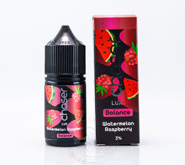 Рідина Chaser Lux Salt Watermelon Raspberry 30ml 30mg на сольовому нікотині зі смаком кавуна та малини