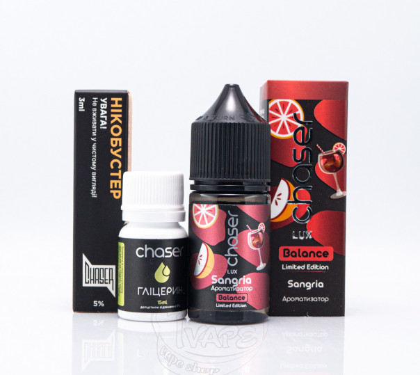 Рідина Chaser Lux Salt Sangria 30ml 50mg зі смаком сангрії (набір компонентів)