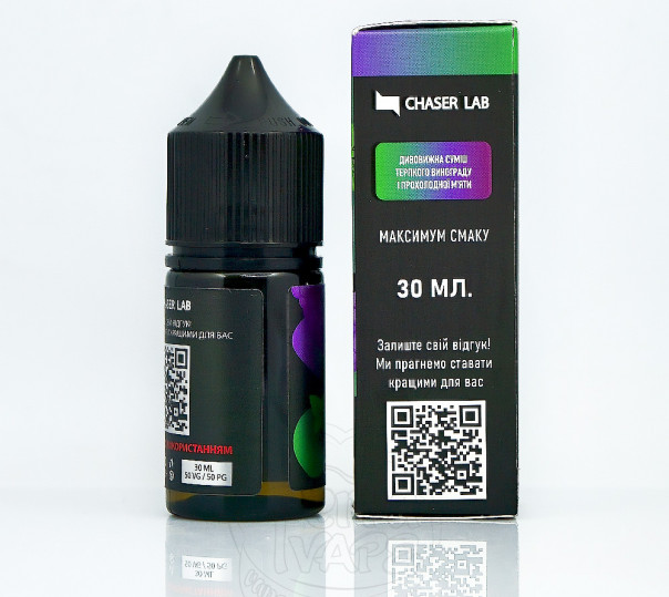 Рідина Chaser Lux Salt Grape Mint 30ml 30mg на сольовому нікотині зі смаком винограду з м'ятою Рідина Chaser Lux Salt Grape Mint 30ml 30mg на сольовому нікотині зі смаком винограду з м'ятою
