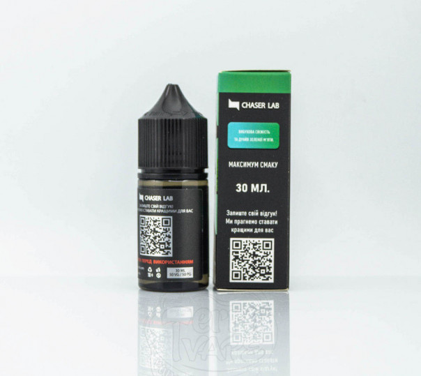Рідина Chaser Lux Salt Turbo Mint 30ml 30mg на сольовому нікотині зі смаком м'яти Рідина Chaser Lux Salt Turbo Mint 30ml 30mg на сольовому нікотині зі смаком м'яти