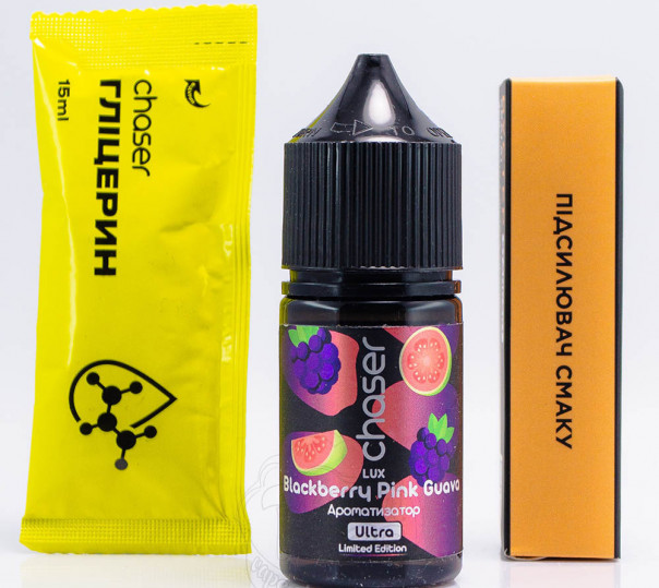 Рідина Chaser Lux Salt Blackberry Pink Guava 30ml 50mg зі смаком ожини та гуави (набір компонентів)