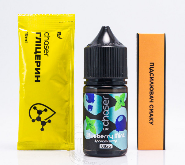 Рідина Chaser Lux Salt Blueberry Mint 30ml 65mg зі смаком чорниці з м'ятою (набір компонентів)
