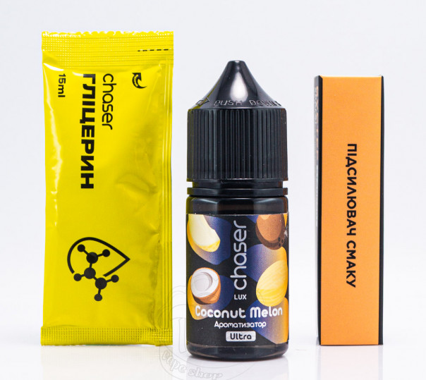 Рідина Chaser Lux Salt Coconut Melon 30ml 65mg зі смаком дині та кокоса (набір компонентів)
