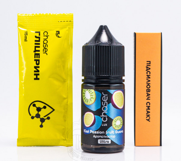 Рідина Chaser Lux Salt Kiwi Passion Fruit Guava 30ml 65mg зі смаком ківі, маракуї та гуави (набір компонентів)