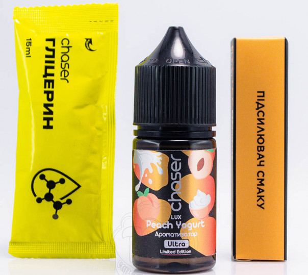 Рідина Chaser Lux Salt Peach Yogurt 30ml 50mg зі смаком персикового йогурту (набір компонентів)