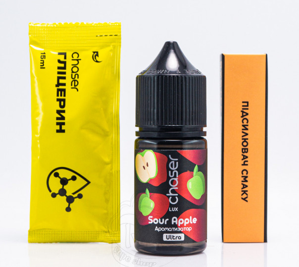 Рідина Chaser Lux Salt Sour Apple 30ml 50mg зі смаком кислого яблука (набір компонентів)