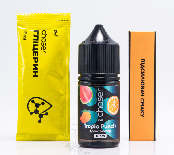 Рідина Chaser Lux Salt Tropic Punch 30ml 65mg зі смаком манго, апельсина і гуави (набір компонентів)