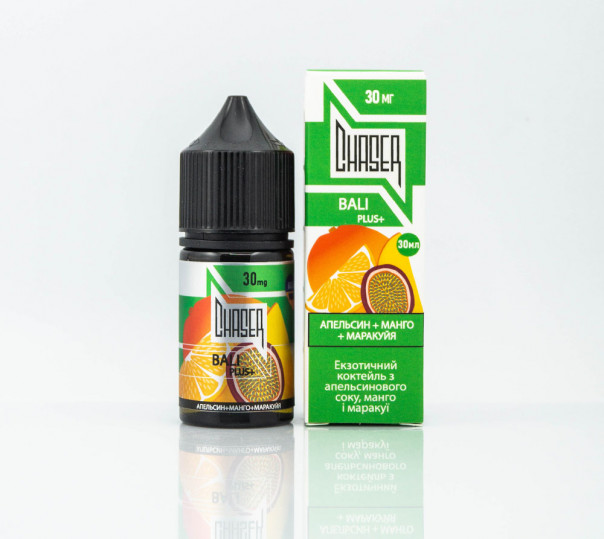 Жидкость Chaser Silver Salt Bali Plus+ 30ml 50mg на солевом никотине со вкусом апельсина, маракуйи и манго
