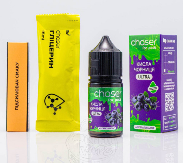 Рідина Chaser For Pods Ultra Salt Кисла Чорниця 30ml 50mg (набір компонентів)