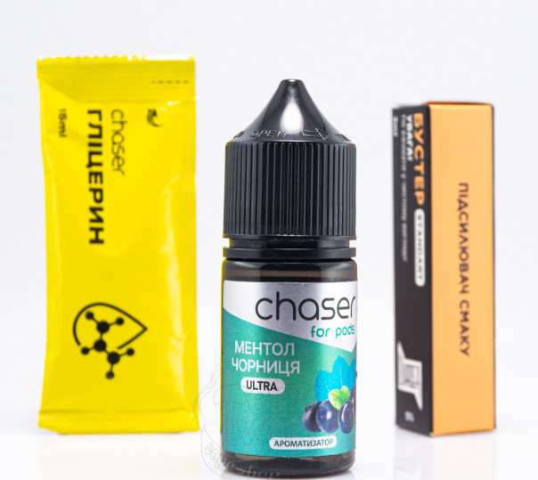 Рідина Chaser For Pods Ultra Salt Ментол Чорниця 30ml 50mg (набір компонентів)