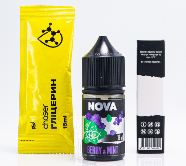 Рідина Nova Salt Berry Mint 30ml 50mg зі смаком лісових ягід з м'ятою (набір компонентів)