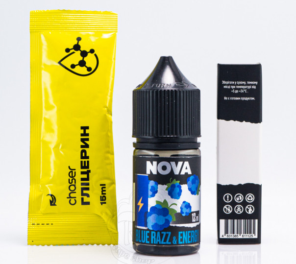 Рідина Nova Salt Blue Razz Energy 30ml 50mg зі смаком енергетика з синьою малиною (набір компонентів)