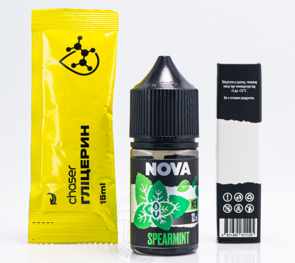 Рідина Nova Salt Spearmint 30ml 65mg зі смаком м'ятної жуйки (набір компонентів)