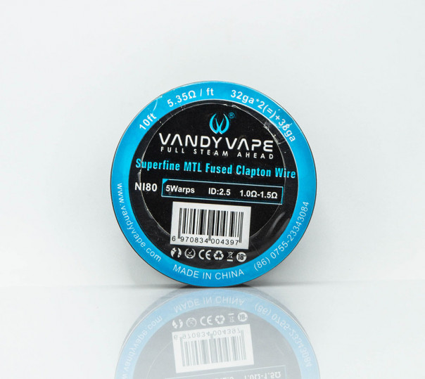 Vandy Vape Superfine MTL Fused Clapton Wire (котушка 304см) Vandy Vape Superfine MTL Fused Clapton Wire (котушка 304см)