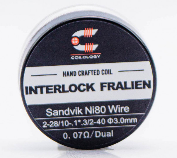 Спирали Coilology Interlock Fralien Coil с ватой (готовый койл для вейпа) Ni80 0.07 Ом Спирали Coilology Interlock Fralien Coil с ватой (готовый койл для вейпа) Ni80 0.07 Ом