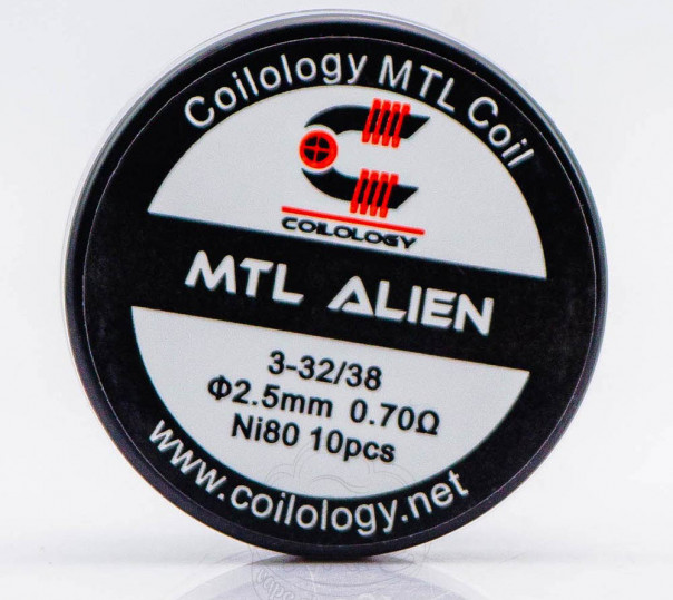 Спирали Coilology Pre-built MTL Alien Coil 10 штук (готовый койл для вейпа) Спирали Coilology Pre-built MTL Alien Coil 10 штук (готовый койл для вейпа)