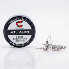Спіралі Coilology Pre-built MTL Alien Coil 10 штук (готовий койл)