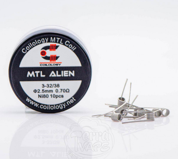 Спіралі Coilology Pre-built MTL Alien Coil 10 штук (готовий койл для вейпу)