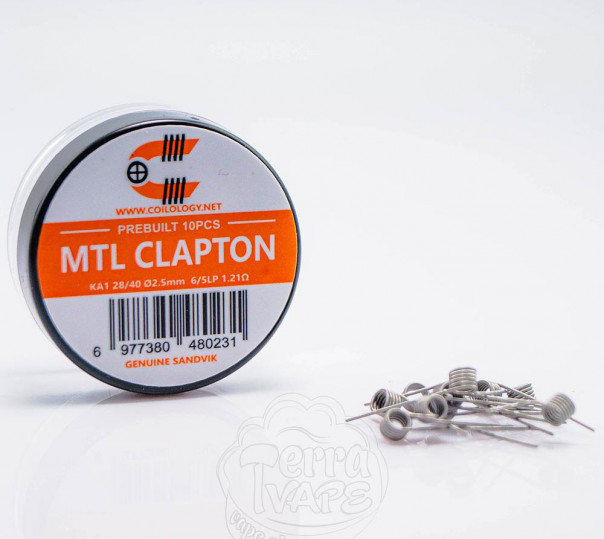 Спирали Coilology Pre-built MTL Clapton Coil Ka1 1.21Ом 10штук (готовый койл для вейпа)