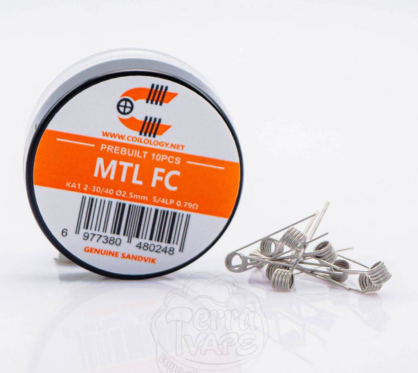 Спіралі Coilology Pre-built MTL FC Coil KA1 0.79Ом 10 штук (готовий койл для вейпу)