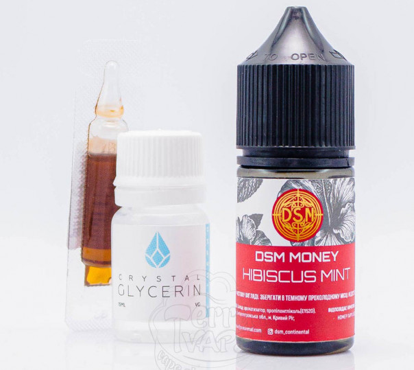 Жидкость DSM Money Salt Hibiscus Mint 30ml 50mg со вкусом гибискуса с мятой (набор компонентов)