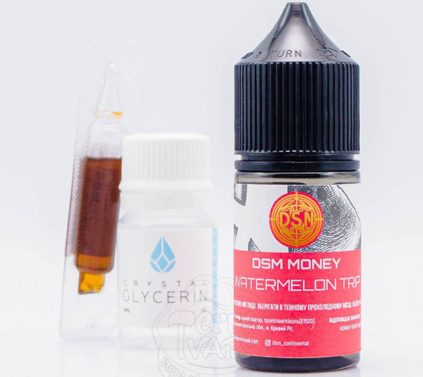 Рідина DSM Money Salt Watermelon Trip 30ml 50mg зі смаком кавуна з лимоном та лаймом (набір компонентів)