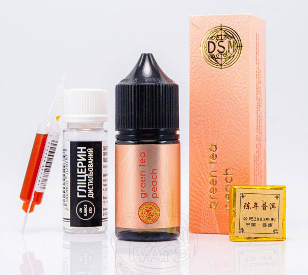 Рідина DSM Tea Salt Green Tea Peach 30ml 50mg зі смаком зеленого чаю та персика (набір компонентів)