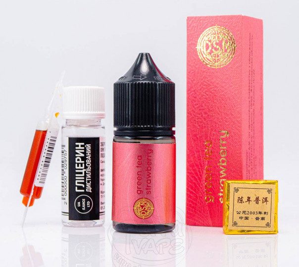Рідина DSM Tea Salt Green Tea Strawberry 30ml 50mg зі смаком зеленого чаю з полуницею (набір компонентів)