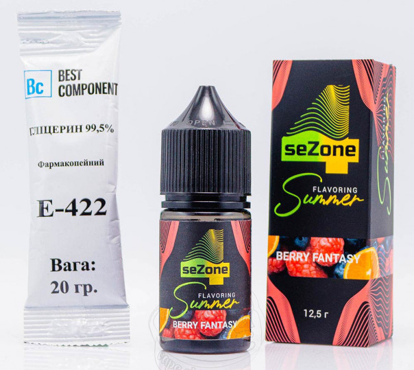 Рідина 4 Sezone Summer Salt Berry Fantasy 30ml 0mg зі смаком лохини, апельсина і малини (набір компонентів)