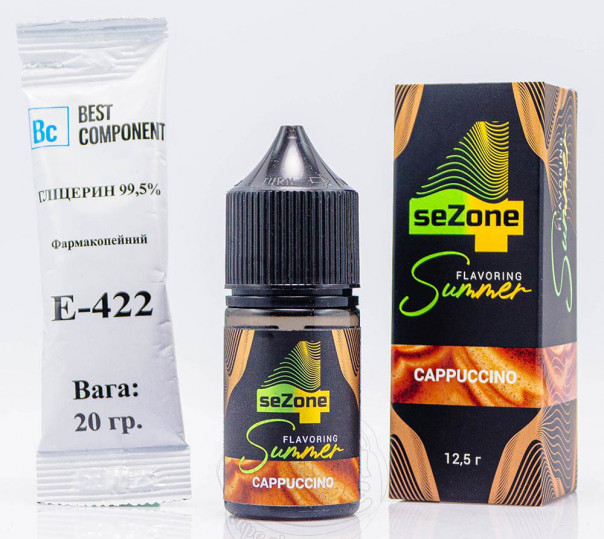Рідина 4 Sezone Summer Salt Cappuccino 30ml 65mg зі смаком капучино (набір компонентів)