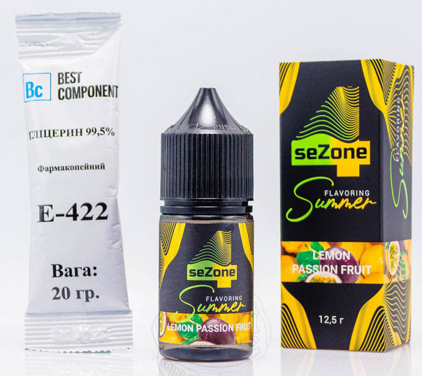 Рідина 4 Sezone Summer Salt Lemon Passion Fruit 30ml 65mg зі смаком лимону та маракуї (набір компонентів)
