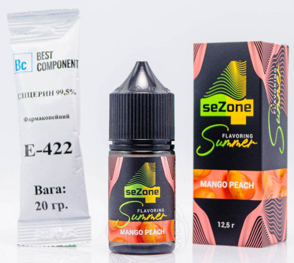 Рідина 4 Sezone Summer Salt Mango Peach 30ml 0mg зі смаком манго і персика (набір компонентів)