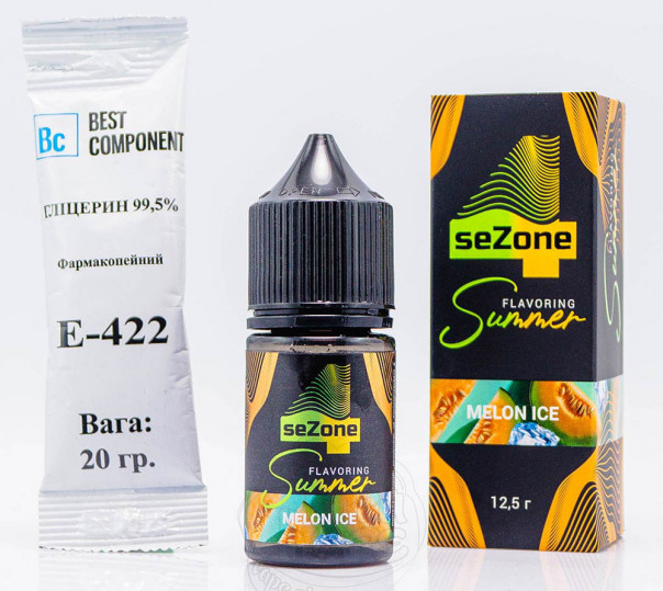 Рідина 4 Sezone Summer Salt Melon Ice 30ml 0mg зі смаком дині з льодом (набір компонентів)