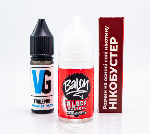 Жидкость Balon Salt Blockbusters 30ml 65mg со вкусом клубники со сливками (набор компонентов)